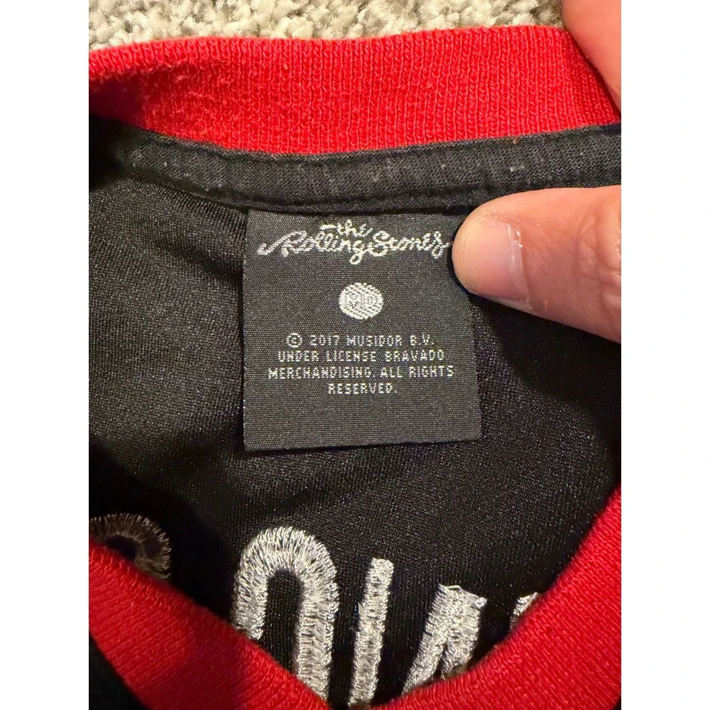 Rolling Stones Hockey Jersey Black Red White Number 62‎ Graphic Mens M 2017 Tour